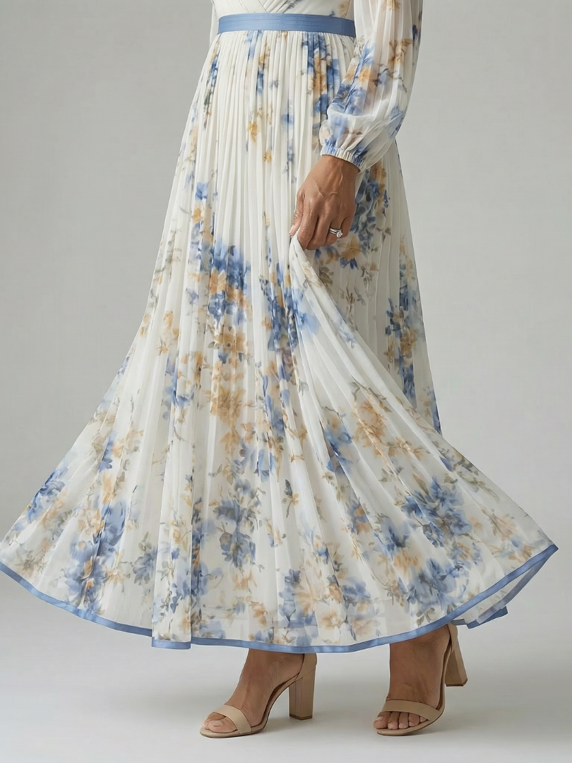 DELACROIX | Robe Midi Plissée à Enveloppe Rielle