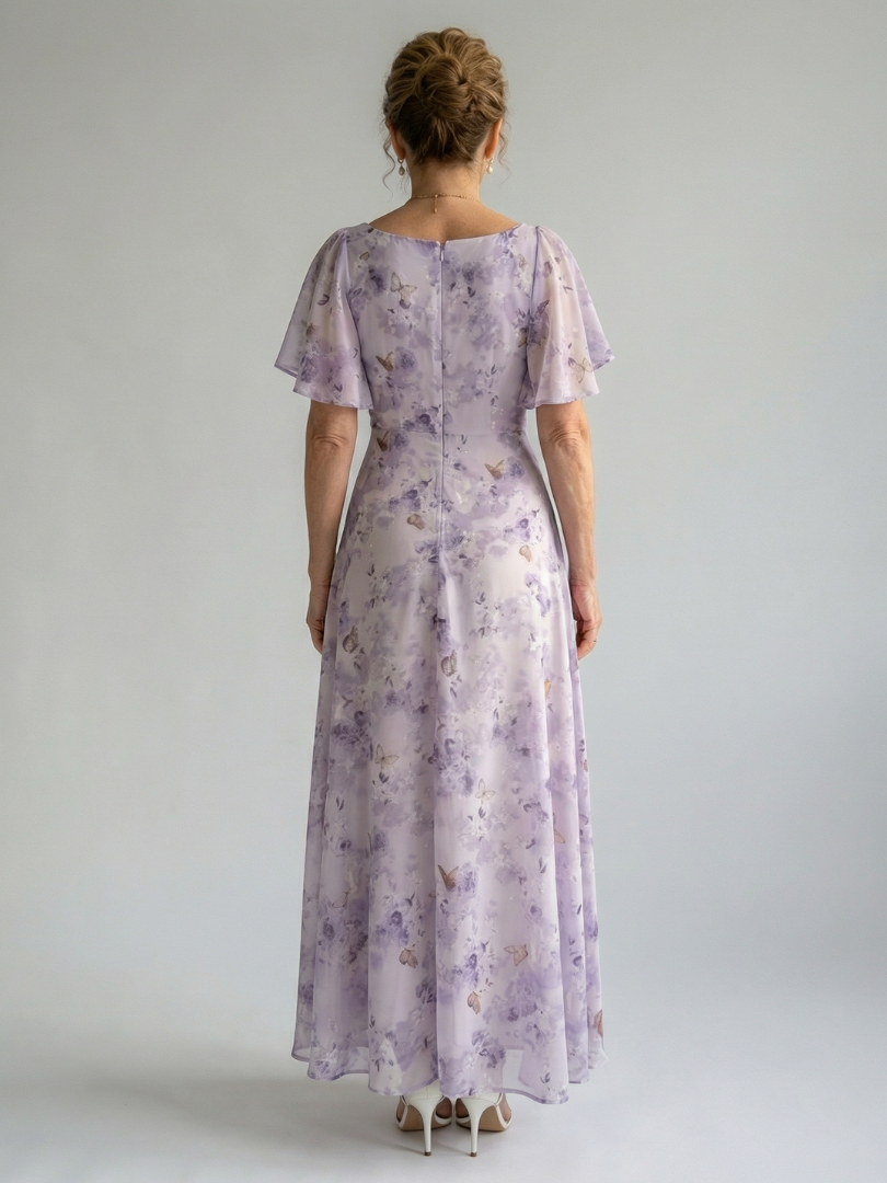 DELACROIX | Robe Midi à Manches Volantes Vaelis