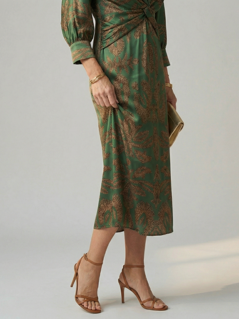 DELACROIX | Robe Midi Wrap Naturelle Lune