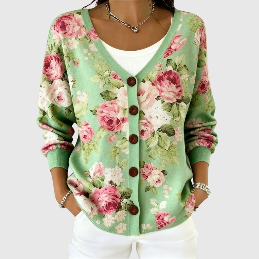 Lysiane | Cardigan Fleuri Romantique