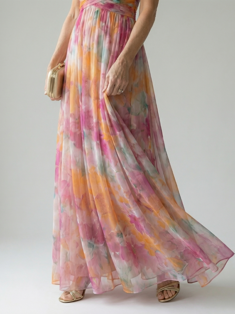DELACROIX| Robe Maxi à Enveloppe Douce Isel