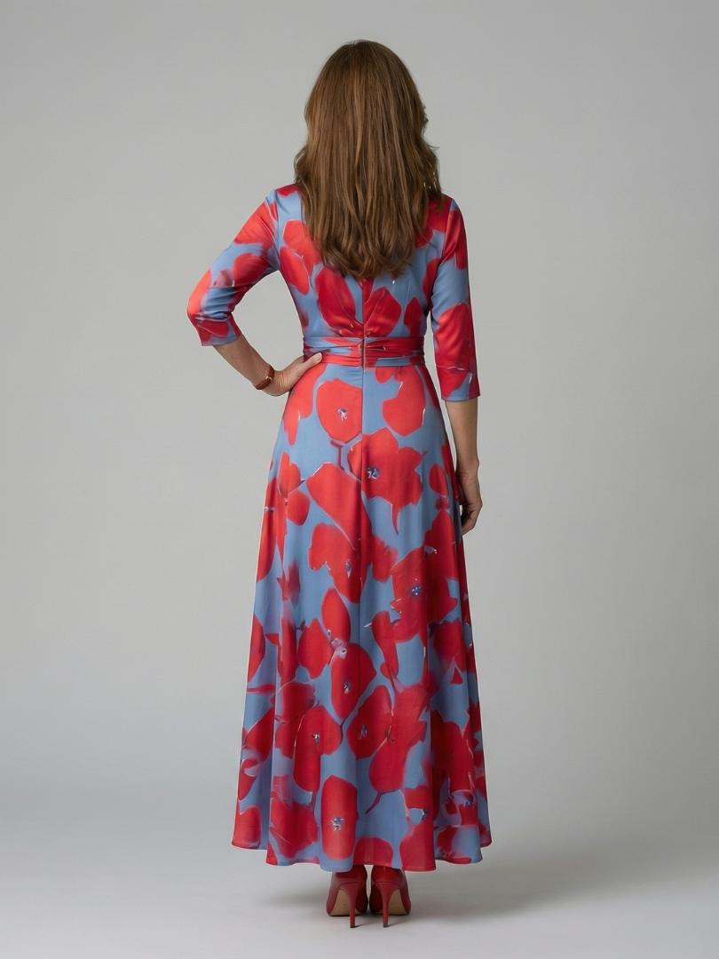 DELACROIX | Robe Midi Croisée à Col Celine