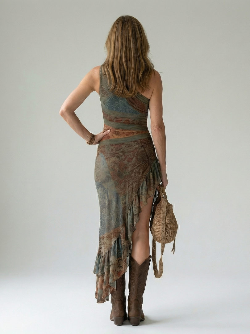 DELACROIX | Robe Midi Drapée Silencieuse Zalia