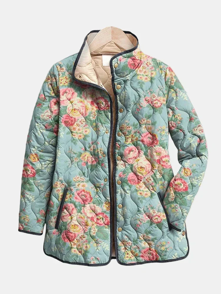 Maison Bellier | Veste Matelassée Roses Céladon Mathilde