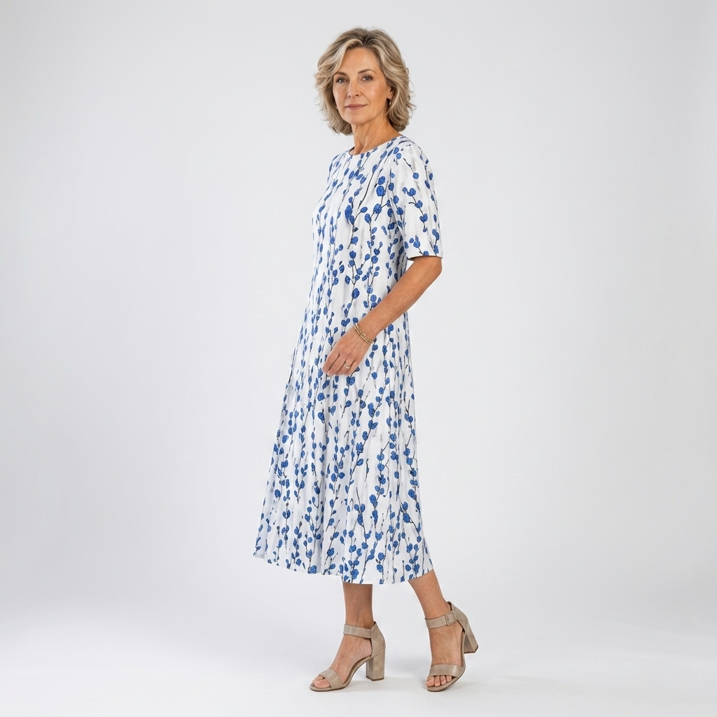 Ésmorine™ — Robe midi imprimée élégance naturelle