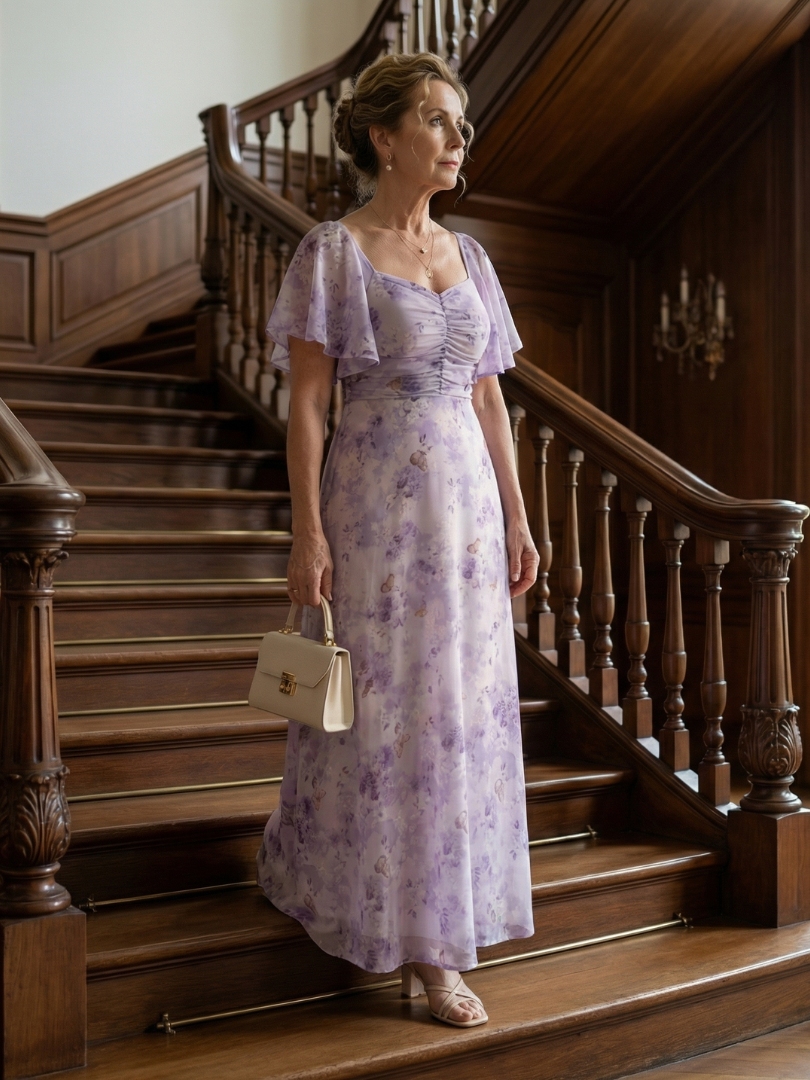 DELACROIX | Robe Midi à Manches Volantes Vaelis