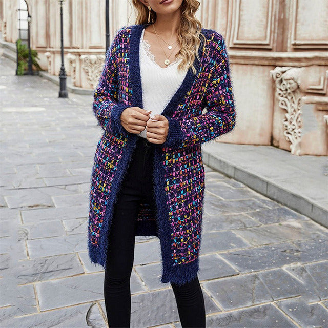Cardigan Chaud Coloré Décontracté