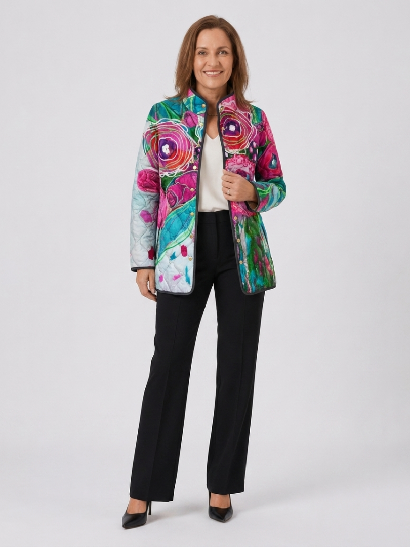 Maison Bellier | Veste Matelassée Aquarelle Florale Lucie