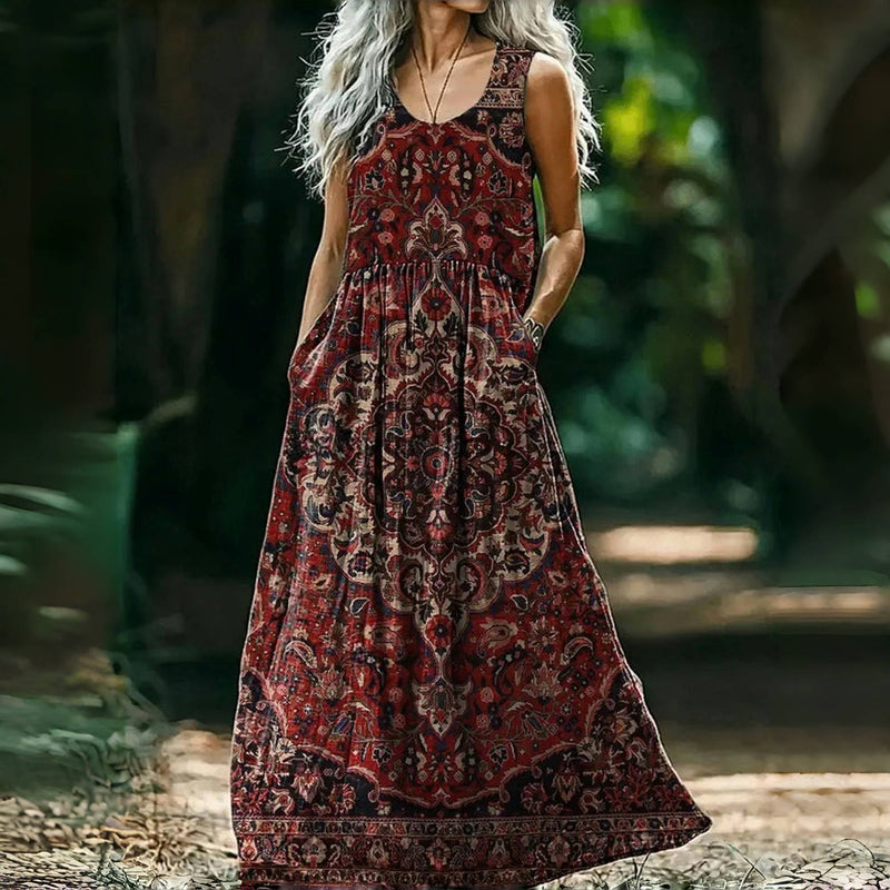 Robe À Imprimé Ethnique Vintage