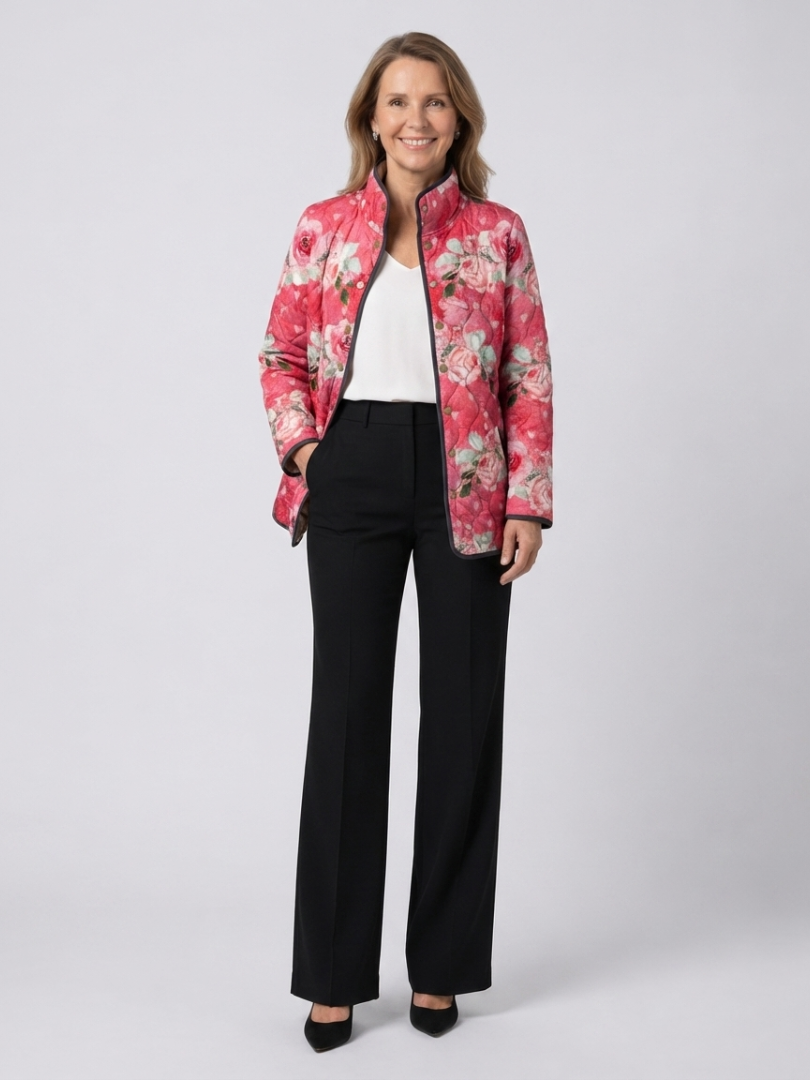 Maison Bellier | Veste Matelassée Roses Poudrées Christine