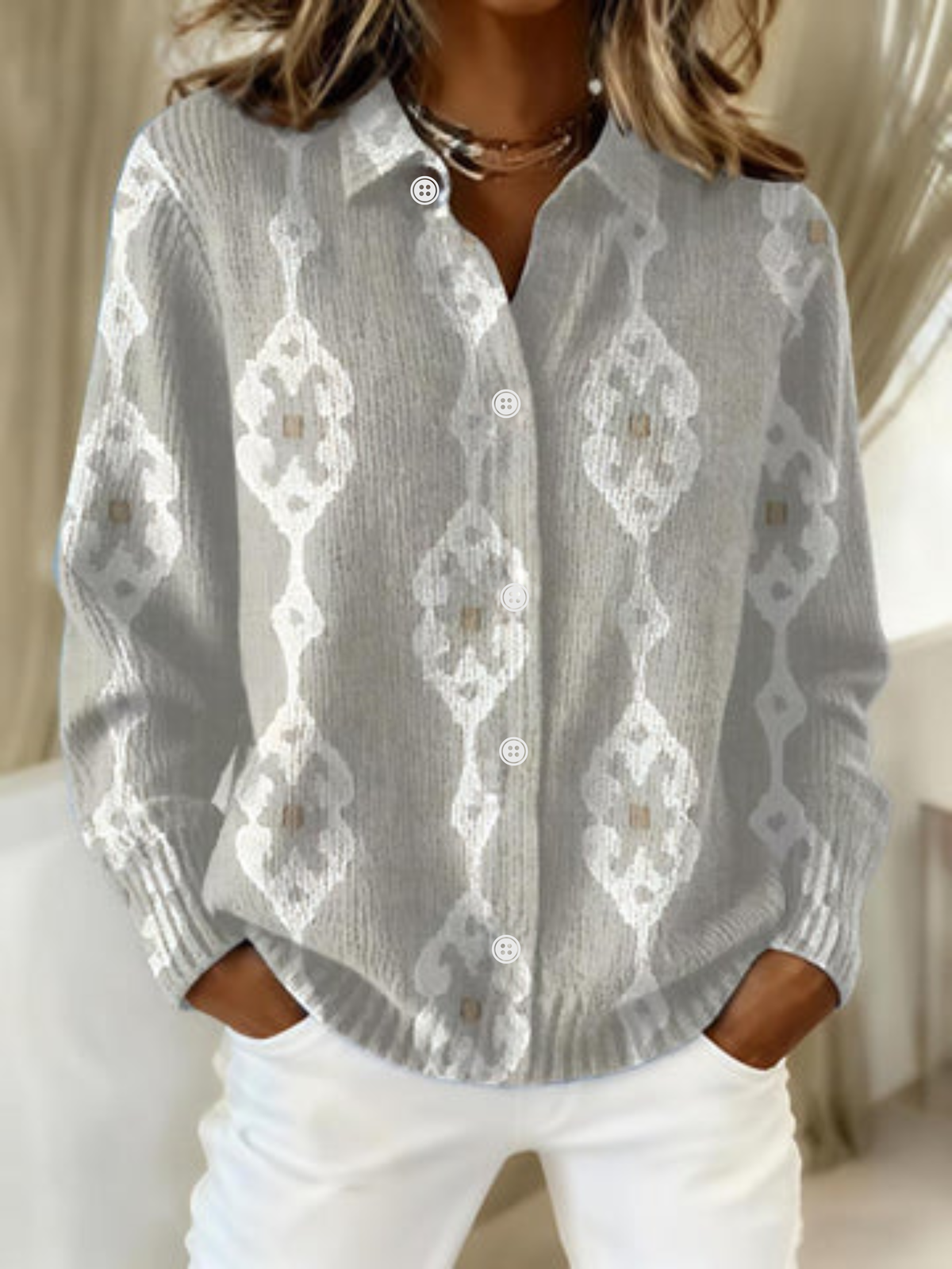 Maison Bellier  | Cardigan Maille Motif Losanges Chloé