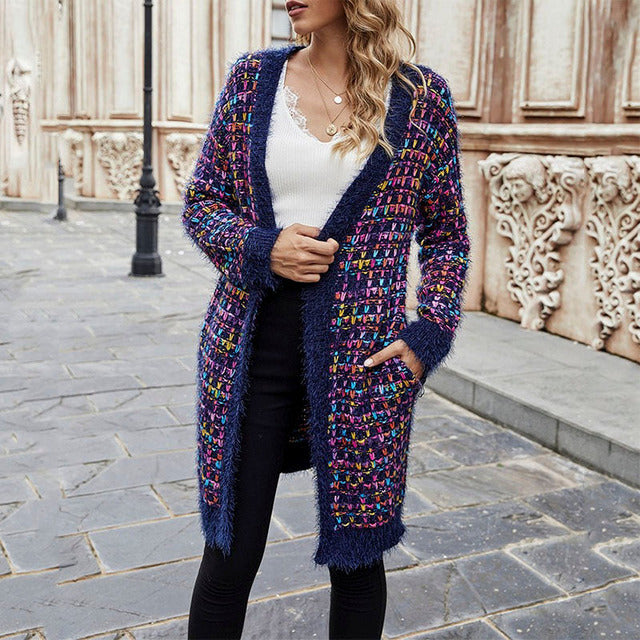 Cardigan Chaud Coloré Décontracté
