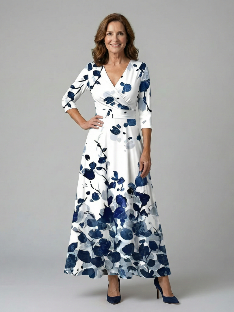 DELACROIX | Robe Midi Croisée à Col Celine