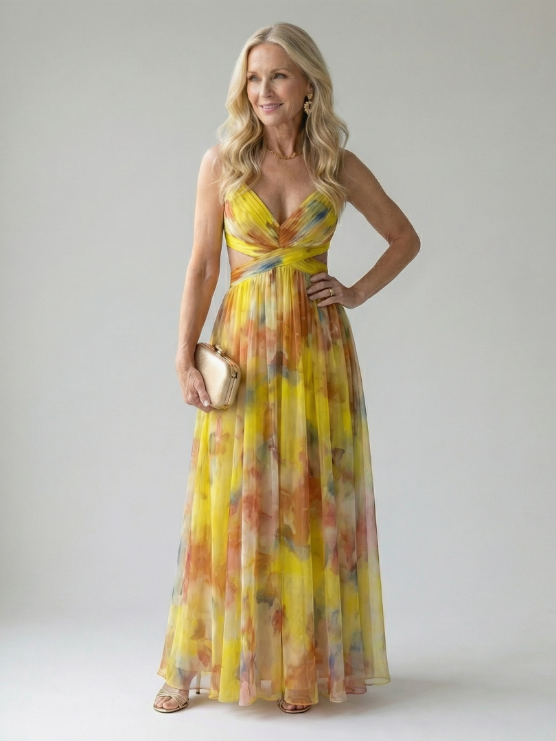 DELACROIX| Robe Maxi à Enveloppe Douce Isel