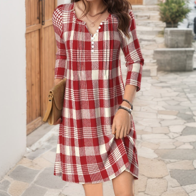 Robe Décontractée À Carreaux