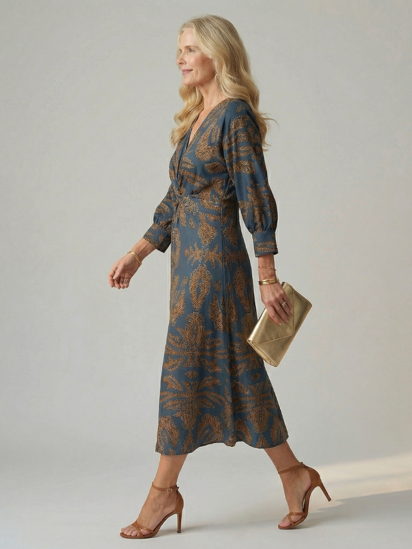 DELACROIX | Robe Midi Wrap Naturelle Lune