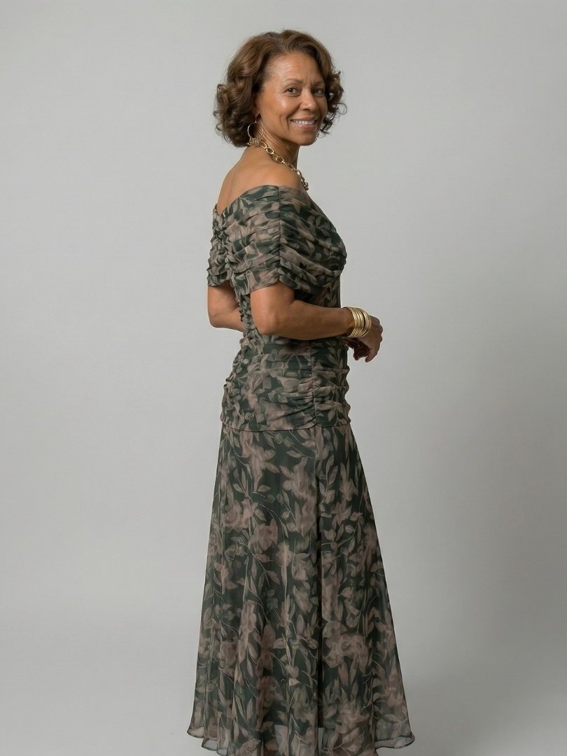 DELACROIX | Robe Midi Décontractée à Épaules Dénudées Calen