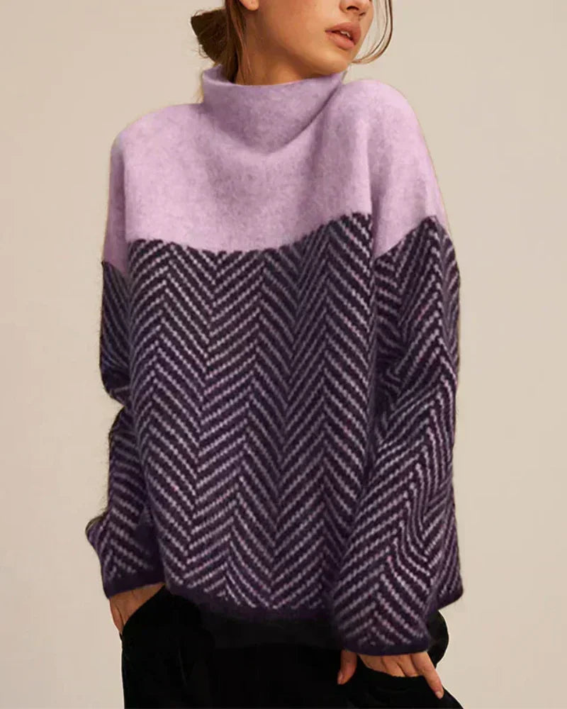Brigitte | Pull Col Montant Graphique