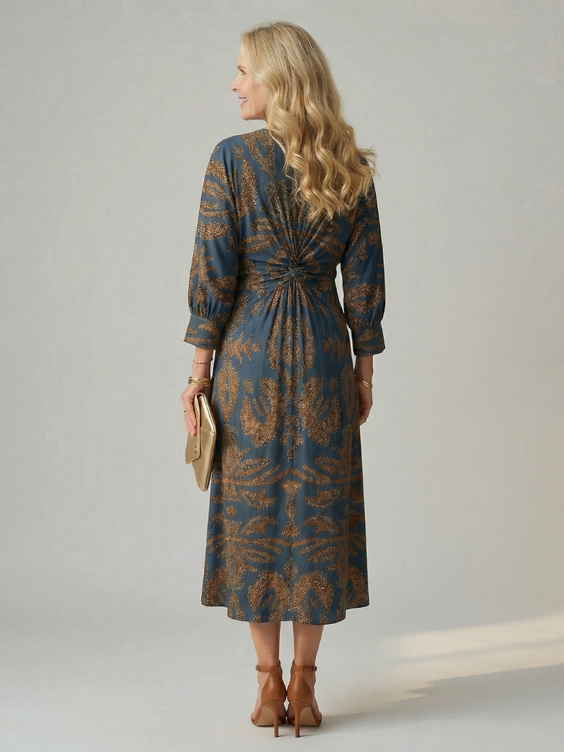 DELACROIX | Robe Midi Wrap Naturelle Lune