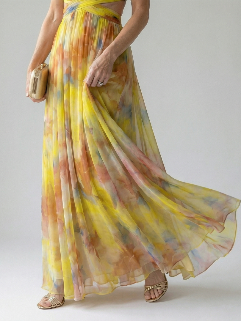 DELACROIX| Robe Maxi à Enveloppe Douce Isel