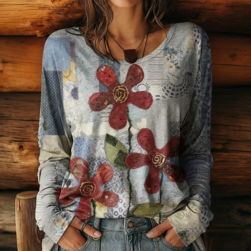 T-Shirt À Imprimé Floral Vintage