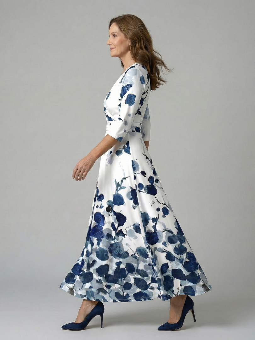 DELACROIX | Robe Midi Croisée à Col Celine