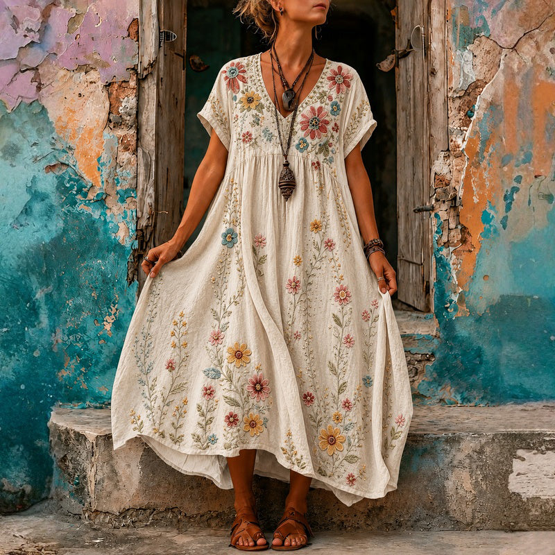 Robe Décontractée À Imprimé Floral
