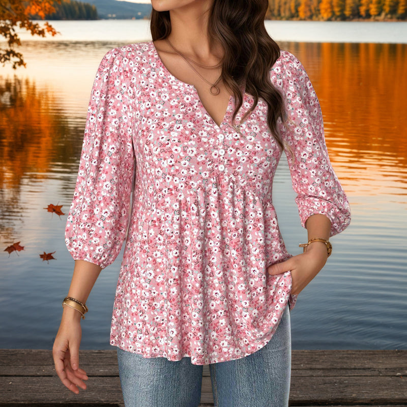 Blouse À Imprimé Floral Vintage