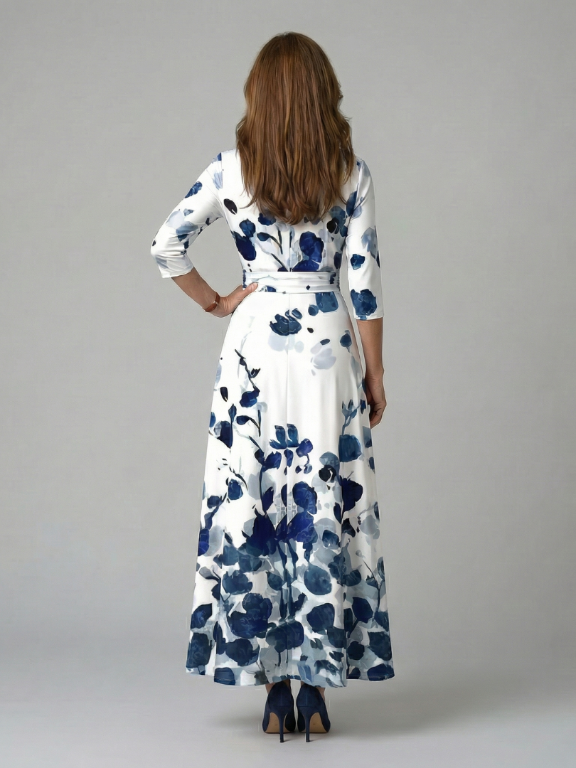 DELACROIX | Robe Midi Croisée à Col Celine