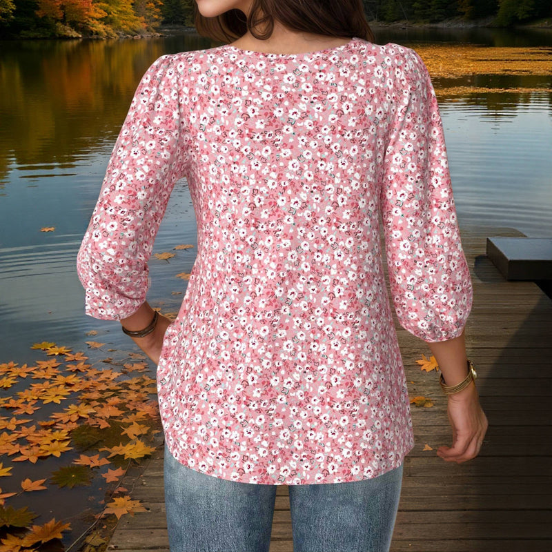 Blouse À Imprimé Floral Vintage