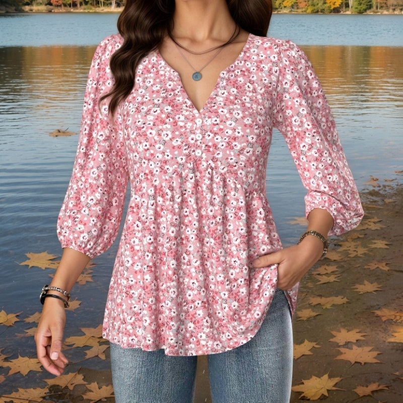 Blouse À Imprimé Floral Vintage