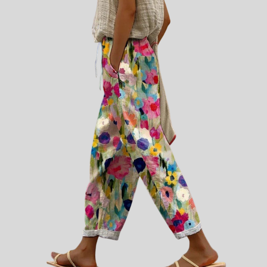 Amélie | Pantalon Fleuri Artistique