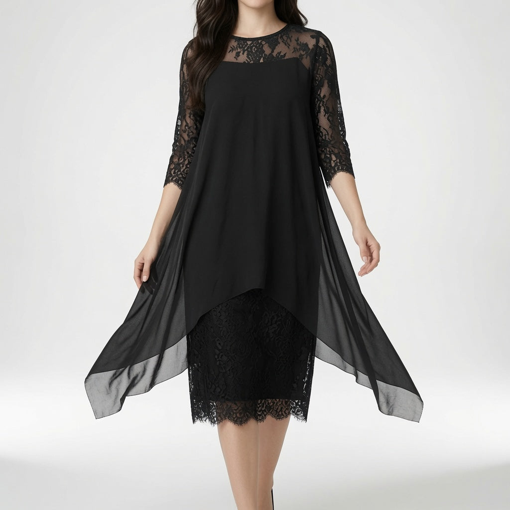 Évangéline™ — Robe dentelle fluide élégance intemporelle