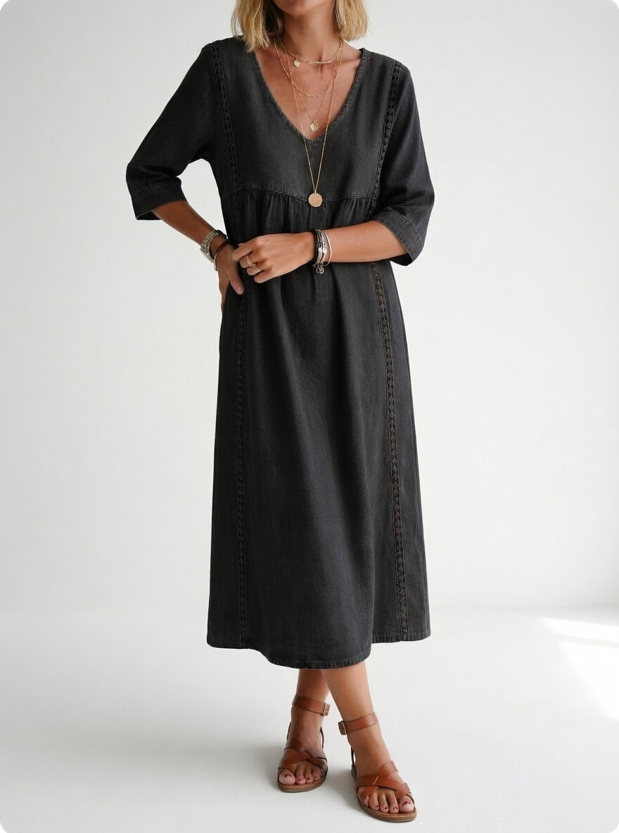Lioréa™ — Robe midi fluide décontractée élégante