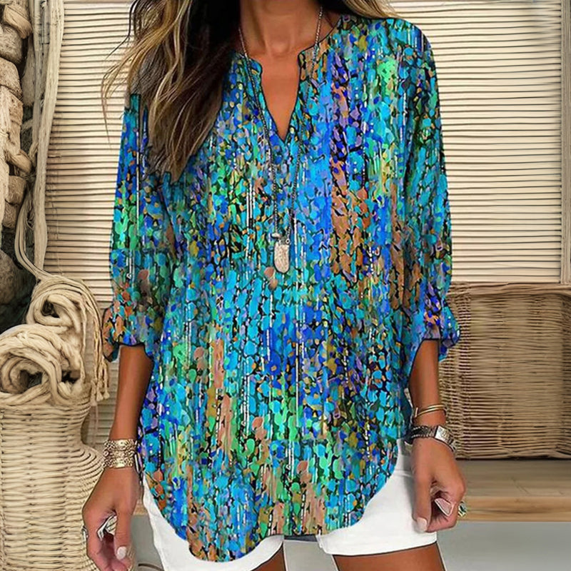 【Manches Longues】Blouse Vintage Colorée