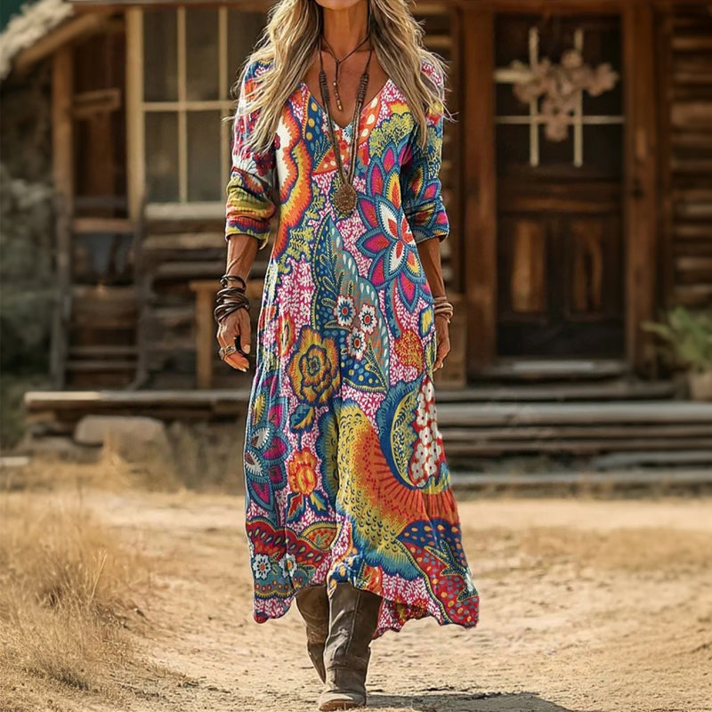 Robe À Imprimé Floral Coloré