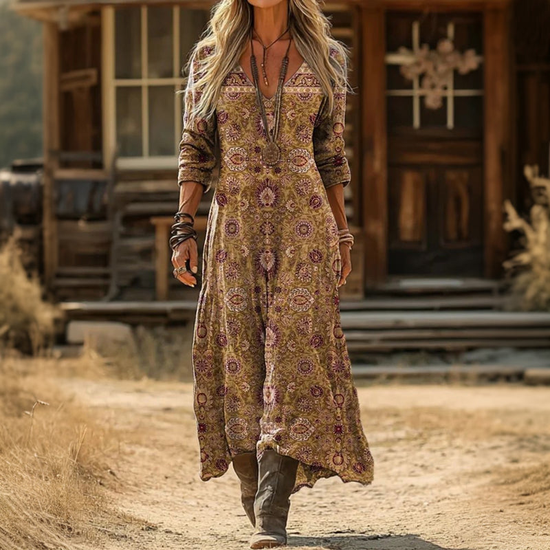 Robe À Imprimé Ethnique Vintage