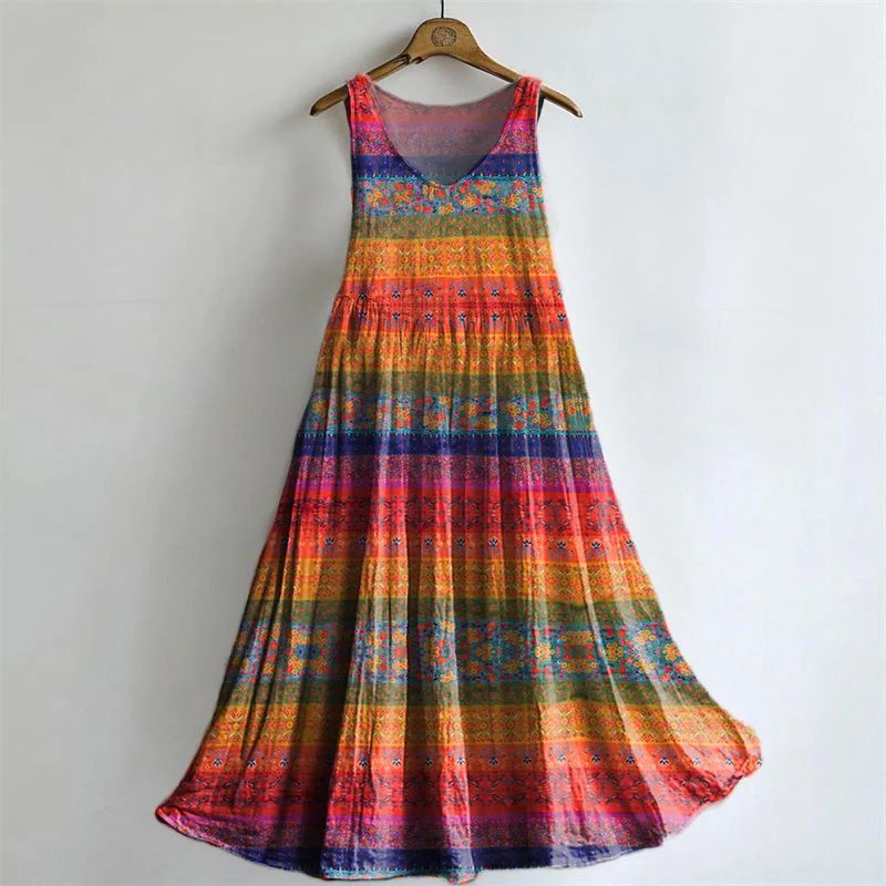 Robe À Imprimé Ethnique Vintage