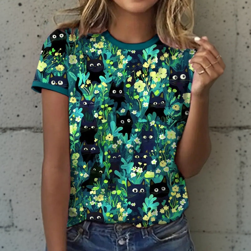 T-Shirt À Imprimé Floral Vintage