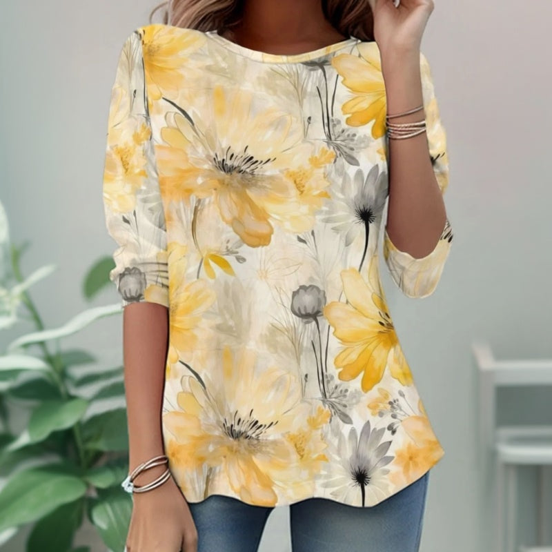 T-Shirt Décontracté À Imprimé Floral