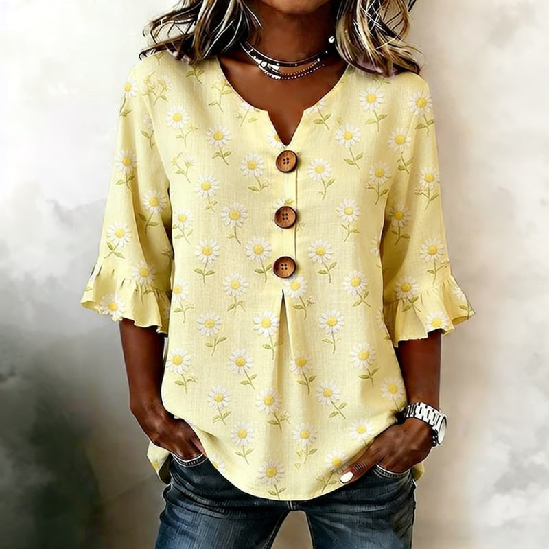 Blouse Vintage À Imprimé Floral