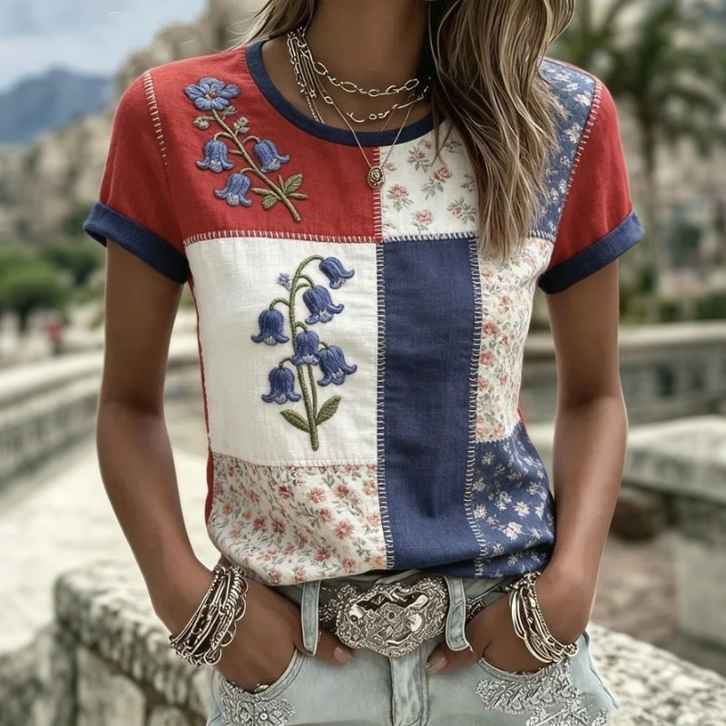T-Shirt Vintage À Imprimé Floral