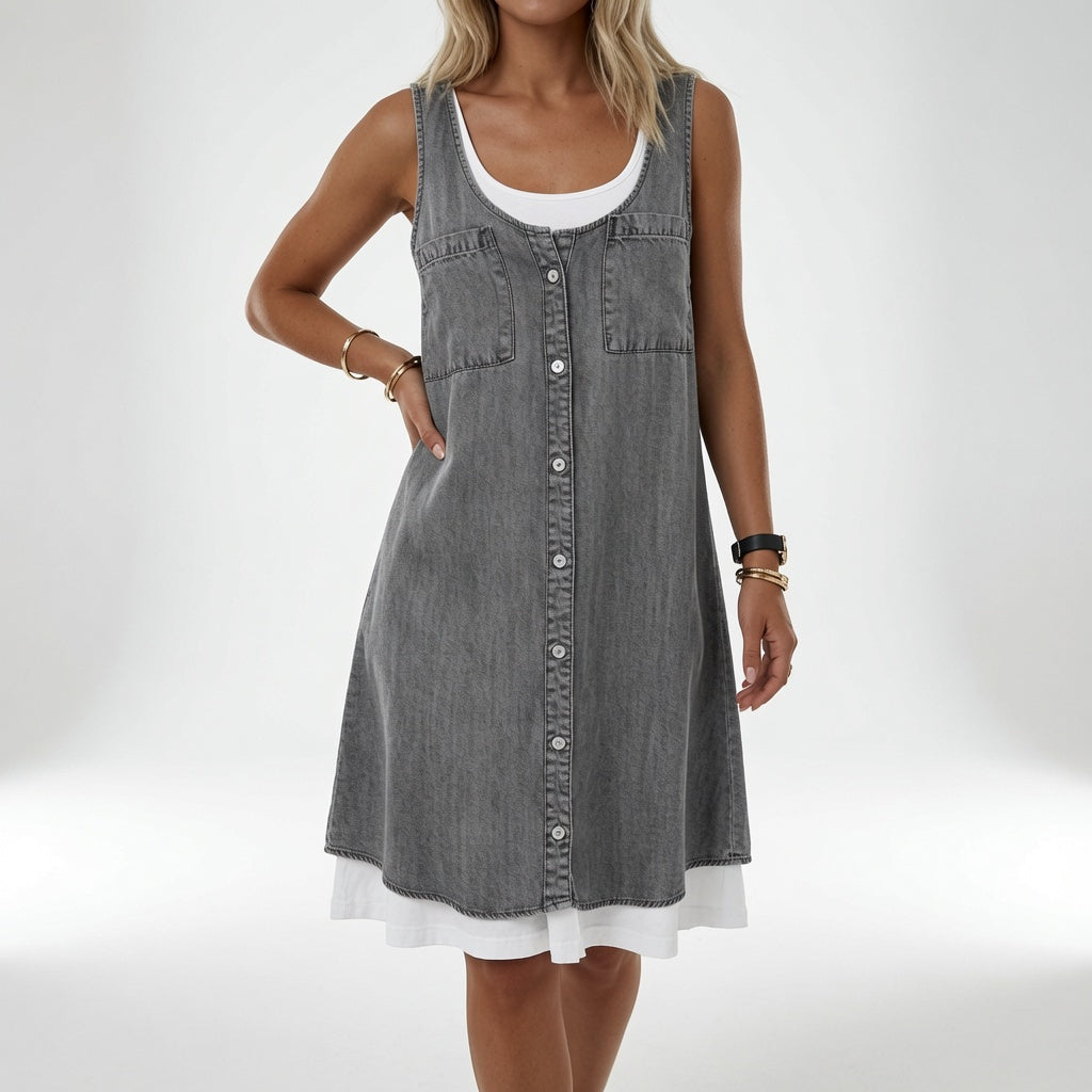 Marélia™ — Robe denim fluide charme quotidien