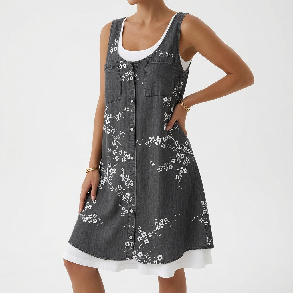 Marélia™ — Robe denim fluide charme quotidien
