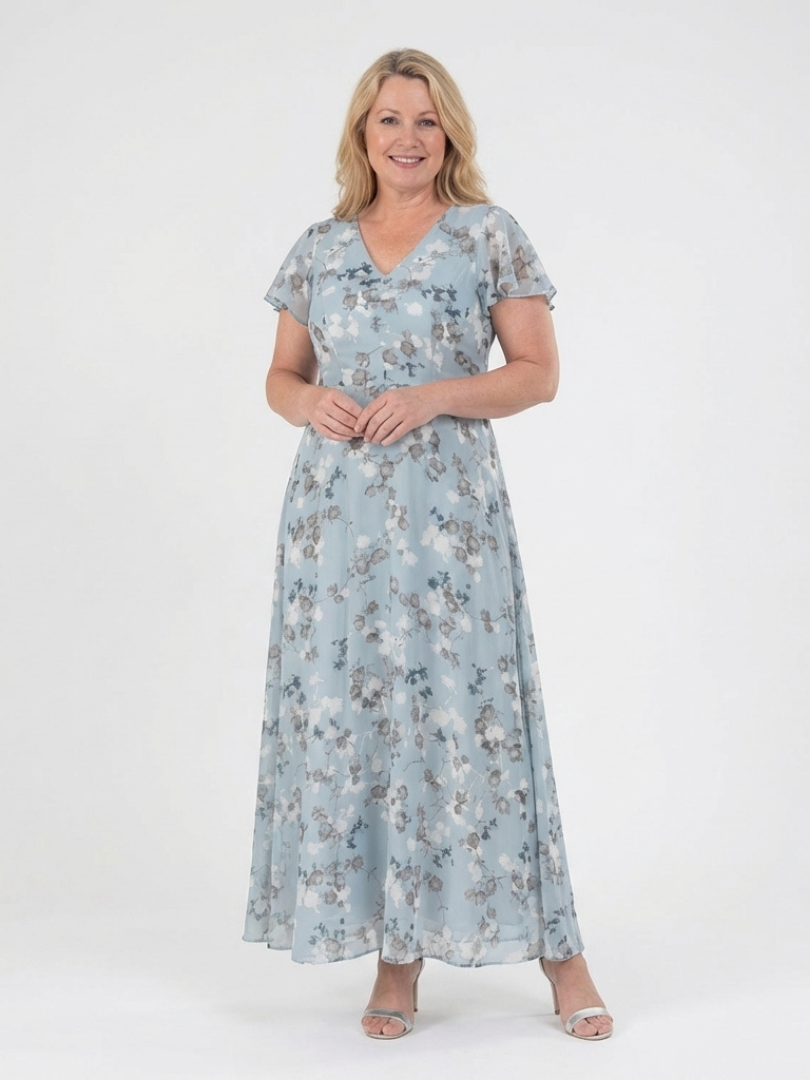 DELACROIX | Robe Maxi en Chiffon Floral Ismeria