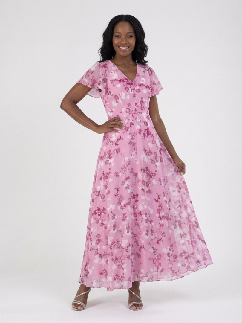 DELACROIX | Robe Maxi en Chiffon Floral Ismeria
