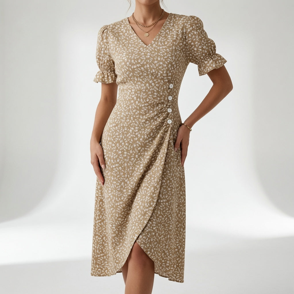 Maësylia™ — Robe portefeuille florale élégance estivale