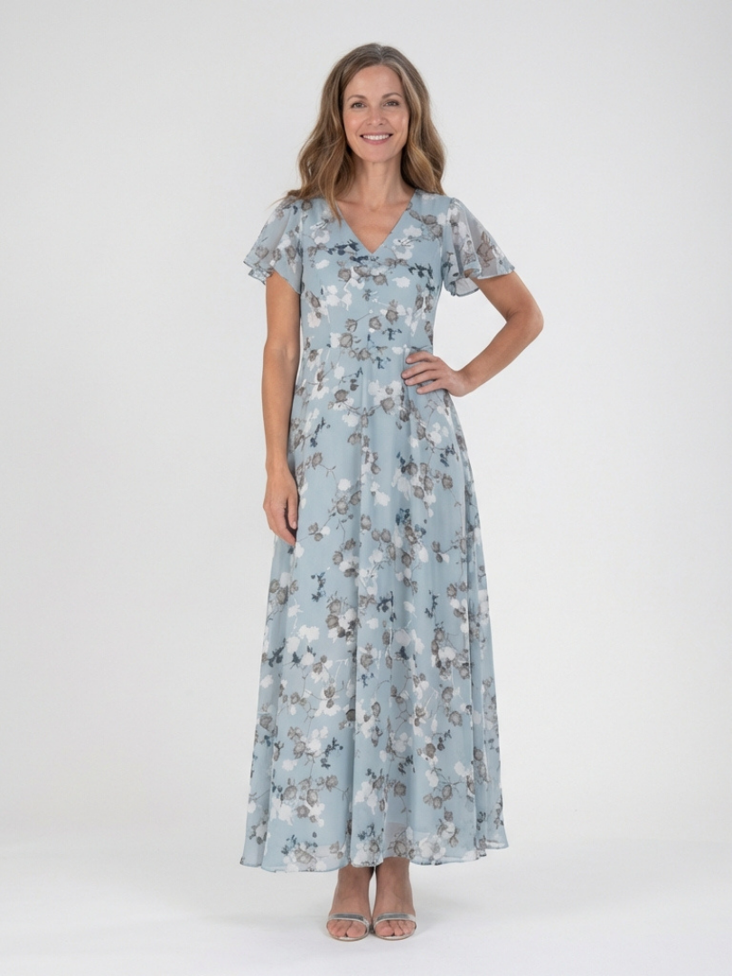 DELACROIX | Robe Maxi en Chiffon Floral Ismeria