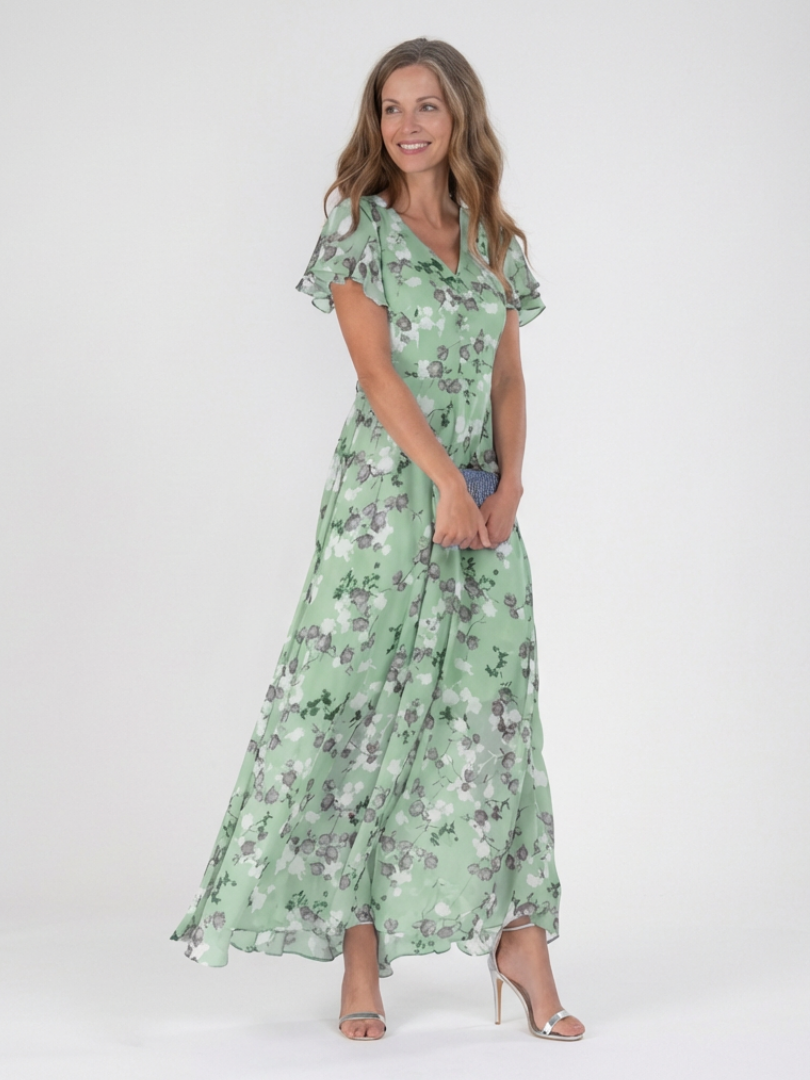 DELACROIX | Robe Maxi en Chiffon Floral Ismeria