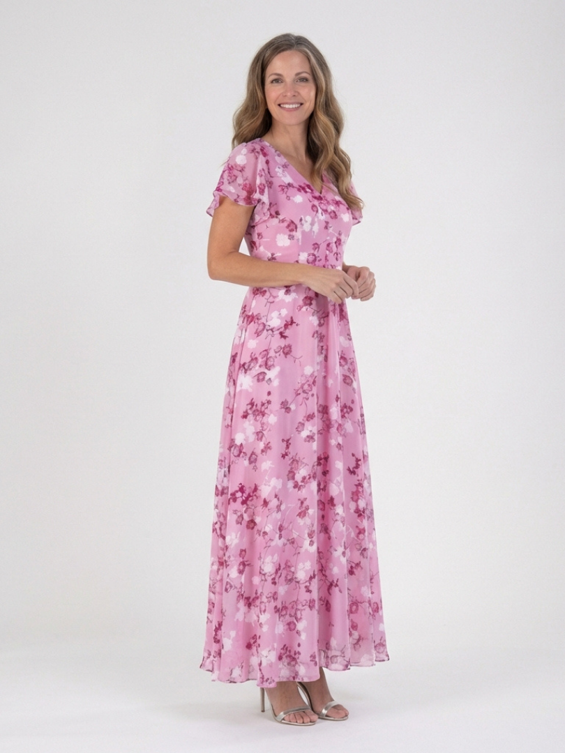 DELACROIX | Robe Maxi en Chiffon Floral Ismeria